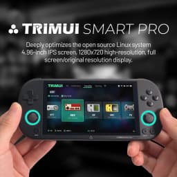 Trimui Smart Pro sem cartão SD Branco – consola retro portátil com ecrã IPS 4,96 pol 1280x720, botões iluminados, analógicos duplos e altifalantes
