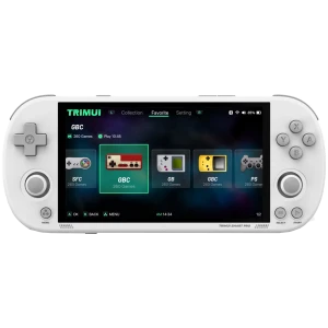 Trimui Smart Pro Blanco sin SD, consola retro portátil con pantalla amplia, botones ABXY, cruceta, joysticks duales y altavoces frontales