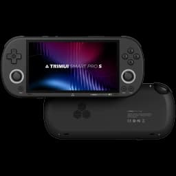 Trimui Smart Pro S TG5050 preto sem SD, consola retro portátil com ecrã widescreen, botões ABXY, direcional, analógicos duplos e acabamento fosco elegante