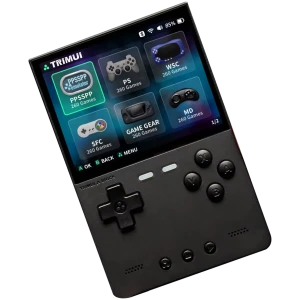 Trimui Brick Negro consola retro portátil sin SD Card con pantalla a color, cruceta, cuatro botones frontales, start select y altavoces inferiores