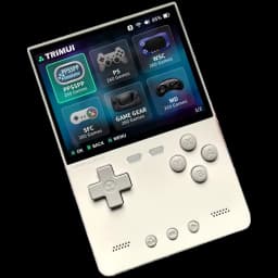 Trimui Brick sem cartão SD Branco – consola retro portátil com ecrã colorido, D-pad, quatro botões frontais, start/select e grelhas de altifalante