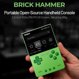 Trimui Brick Hammer Metal Preto sem cartão SD, consola retro portátil com ecrã IPS 3,2 pol 1024x768, botões D-pad e ação frontais, corpo metálico