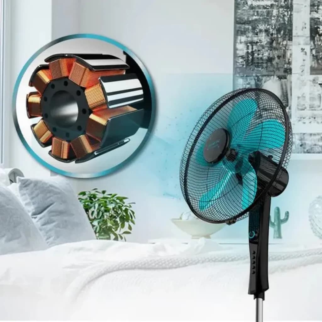 Detalhe do motor em cobre e das 5 pás do ventilador Cecotec EnergySilence