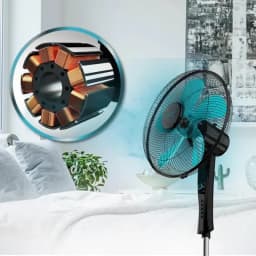 Detalhe do motor em cobre e das 5 pás do ventilador Cecotec EnergySilence