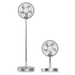 Ventilateur Cecotec EnergySilence 800 FoldAir, déployé en mode sur pied avec un mât en aluminium et replié en mode de bureau