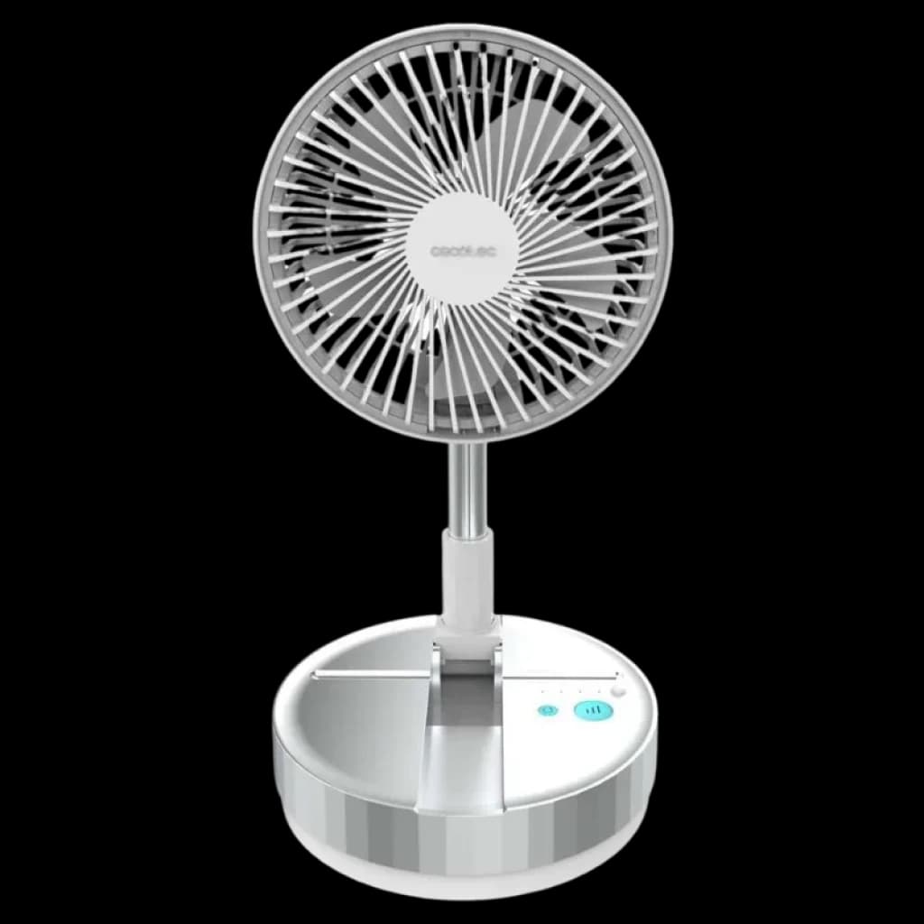 Ventilateur Cecotec 800 FoldAir réglé à la hauteur minimale pour une utilisation sur un bureau