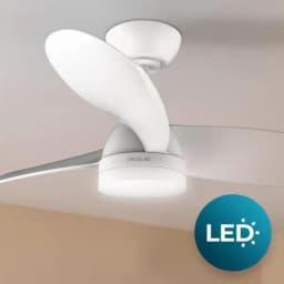 Cecotec EnergySilence Aero 3050 Blanco, ventilador de techo con 3 aspas curvas blancas y luz LED integrada, diseño moderno y silencioso para interiores