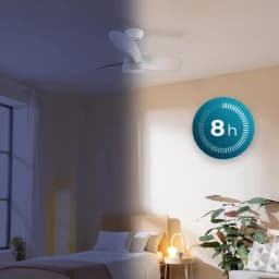 Cecotec EnergySilence Aero 3050 Blanco, ventilador de techo con 3 aspas curvas blancas, diseño minimalista para dormitorio, temporizador 8 h en pared