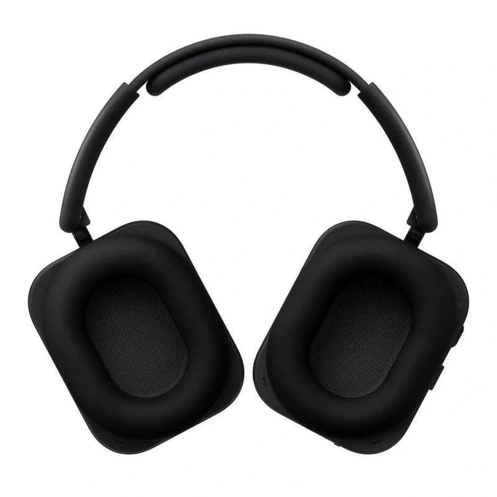 Nothing Headphone (a) Preto com design over-ear, almofadas retangulares macias, aro acolchoado e acabamento fosco, estilo minimalista e moderno sem fios