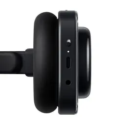Nothing Headphone a Preto com almofadas auriculares macias, acabamento fosco, porta USB-C central, microfone e botões laterais num design minimalista