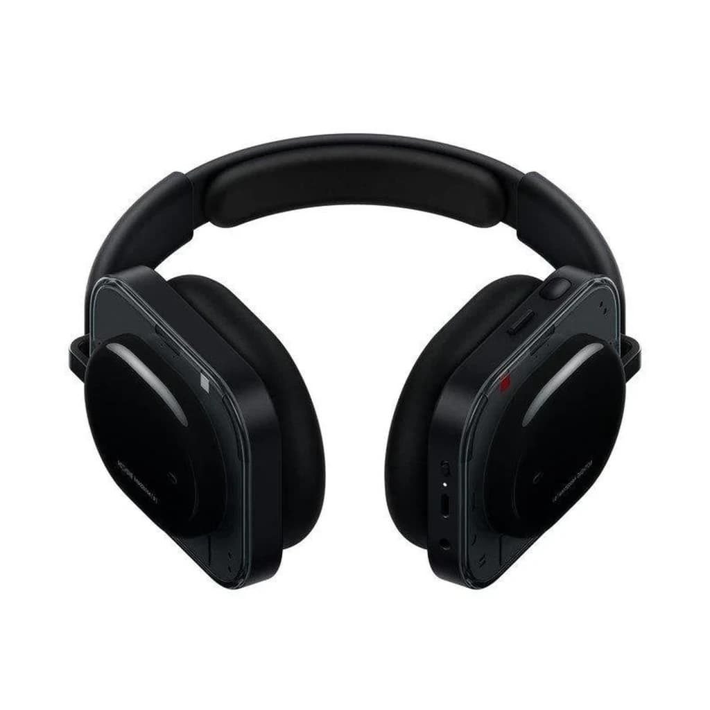 Nothing Headphone (a) Preto, auscultadores over-ear sem fios com diadema acolchoada, almofadas grandes, acabamento preto fosco e controlos laterais