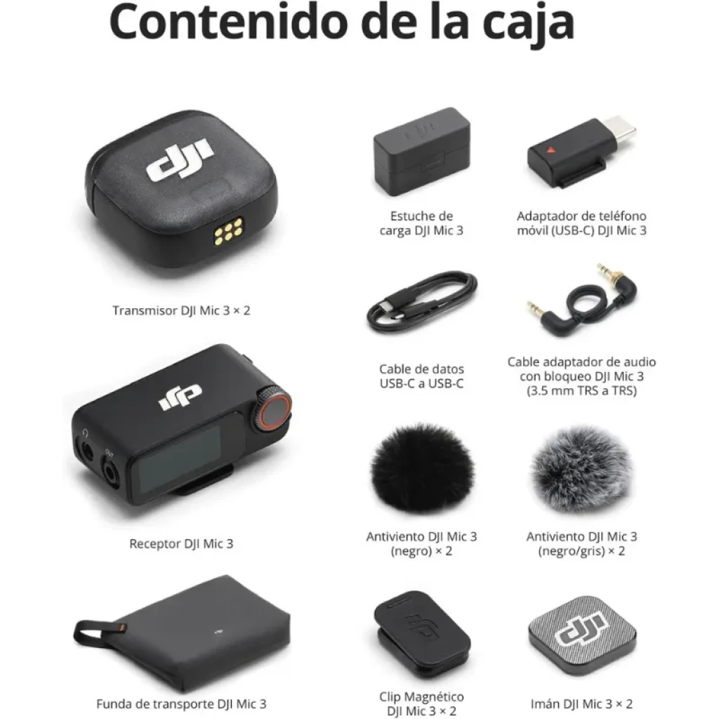 DJI Mic 3 com 2 transmissores, recetor e estojo de carregamento - Item6