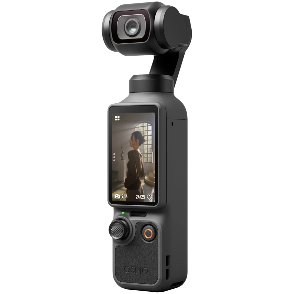 Cámara de bolsillo DJI Osmo Pocket 4 Standard Edition con gimbal 3 ejes, lente grande, pantalla táctil frontal y botón circular; video 4K 120 fps - Ítem