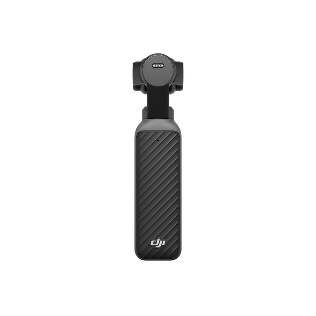 DJI Osmo Pocket 4 Standard Edition 4K 120fps en color negro, cuerpo compacto con empuñadura texturizada y cardán estabilizado de tres ejes en la parte
