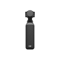 DJI Osmo Pocket 4 Standard Edition 4K 120fps en color negro, cuerpo compacto con empuñadura texturizada y cardán estabilizado de tres ejes en la parte
