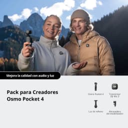 DJI Osmo Pocket 4 Creator Combo 4K 240fps Mic 3 con cámara de mano, transmisor DJI Mic 3, luz de relleno y abrazadera del estabilizador para creadores