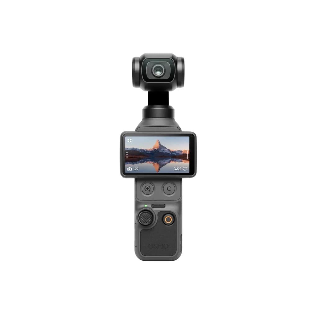 DJI Osmo Pocket 4 Creator Combo 4K 240fps Mic 3 con gimbal 3 ejes, pantalla táctil frontal, joystick y botones, diseño compacto en color negro