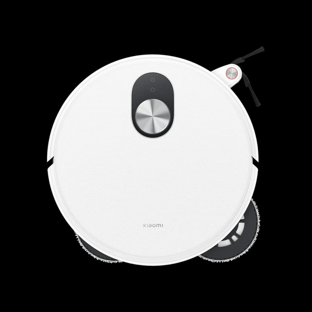 Xiaomi Robot Vacuum H50 Pro 15000Pa: robot blanco circular con tapa superior plateada, cepillo lateral negro, ruedas traseras visibles y diseño minimalista