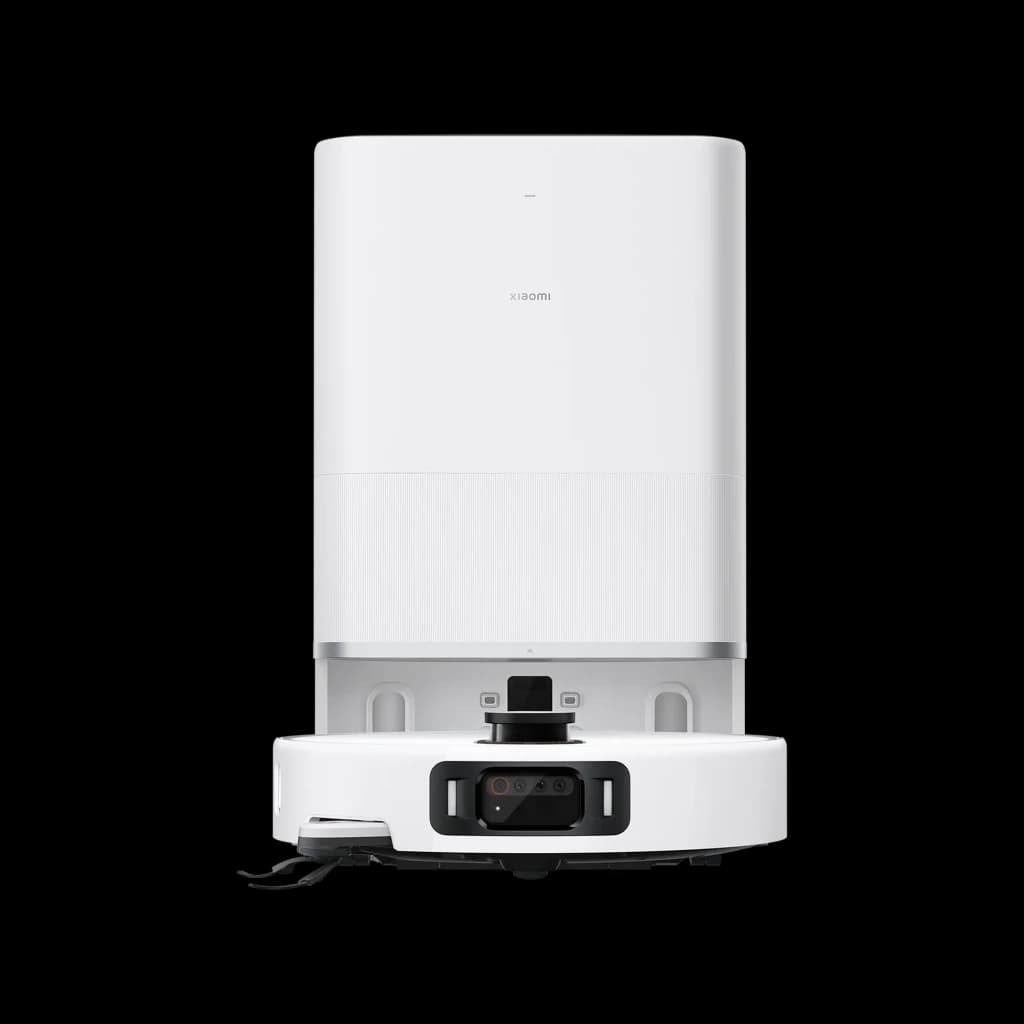 Xiaomi Robot Vacuum H50 Pro 15000Pa Estacion Omni en blanco, base compacta con depósito integrado y robot circular con sensor frontal y cepillo lateral