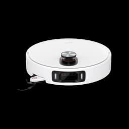 Xiaomi Robot Vacuum H50 Pro 15000Pa Estacion Omni, robot blanco circular con módulo LiDAR superior, sensor frontal y cepillo lateral desplegable