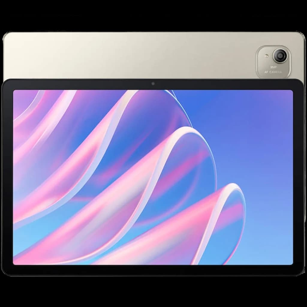 TABLET ACER ICONIA TAB A11 4/128 11 SILVER avec écran 11 pouces bord fin, coque argent, caméra arrière proéminente, façade noire et affichage vif