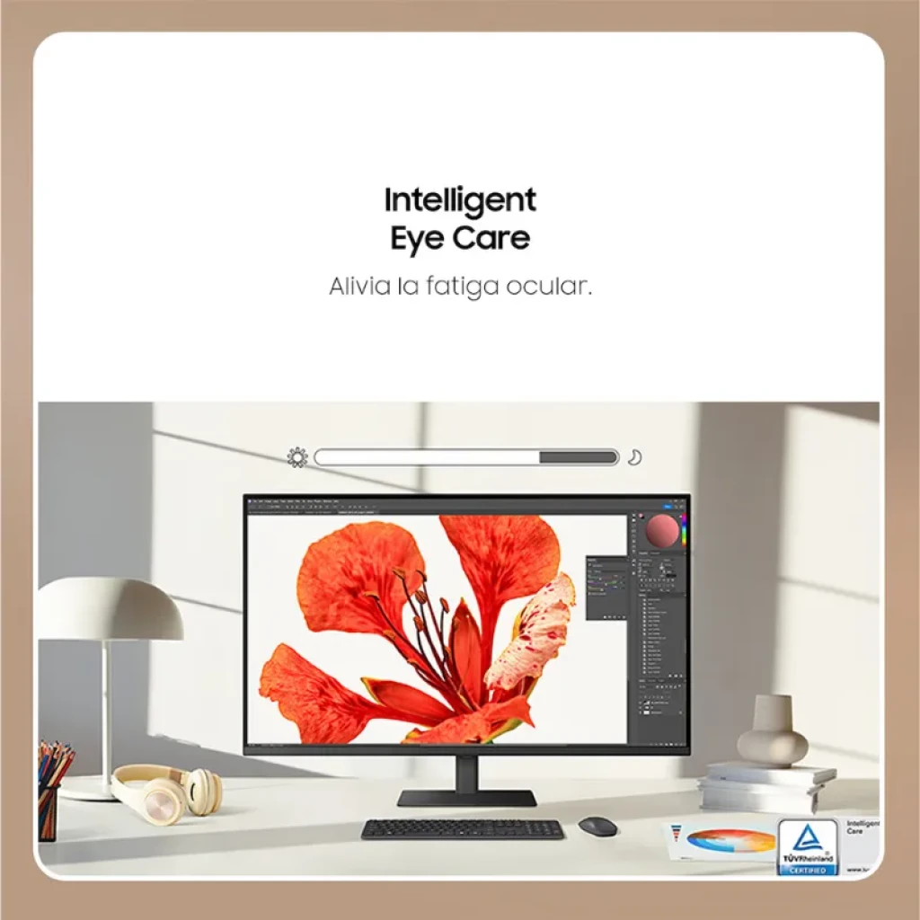 Vista frontal do monitor Samsung ViewFinity S70D de 37