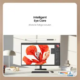 Samsung Viewfinity S70D 37 polegadas 4K UHD, painel VA 60 Hz. Tela ampla com cores vivas, bordas finas, base ajustável e cuidado ocular inteligente