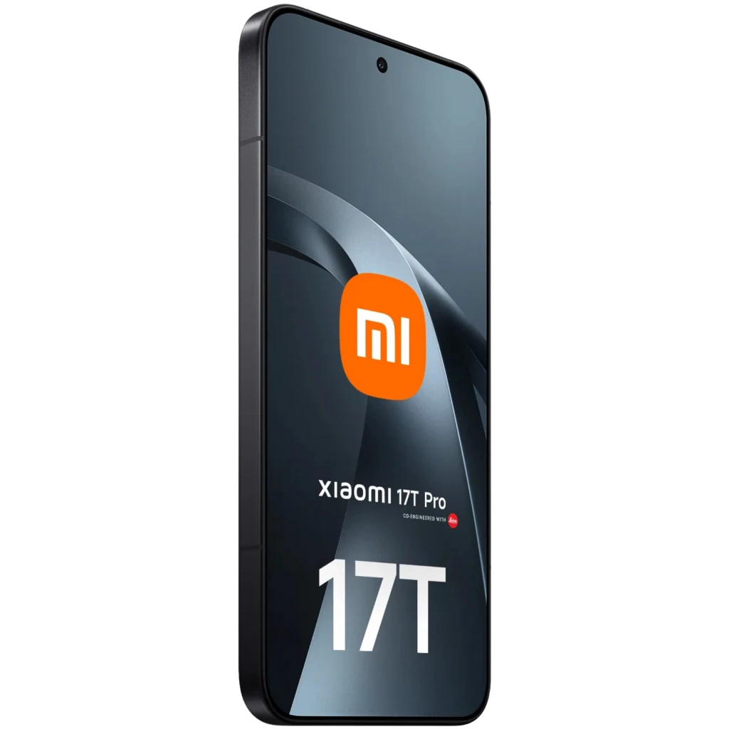 Xiaomi 17T Pro 5G negro con pantalla sin bordes y cámara trasera cuádruple en módulo cuadrado, acabado mate y borde metálico elegante - Ítem2