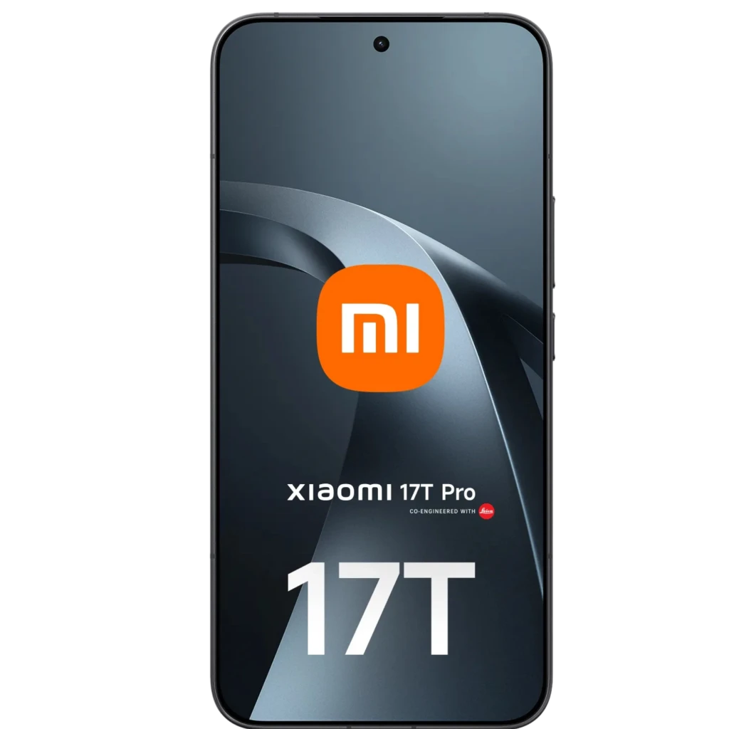 Xiaomi 17T Pro 5G negro con pantalla sin bordes y cámara trasera cuádruple en módulo cuadrado, acabado mate y borde metálico elegante - Ítem1