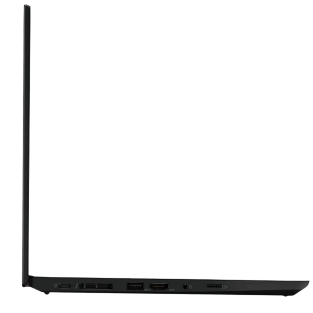 Lenovo Thinkpad T14 Gen 1 14 pulgadas, portátil negro con teclado clásico ThinkPad y TrackPoint rojo, pantalla encendida con ventanas y fondo geométrico - Ítem2