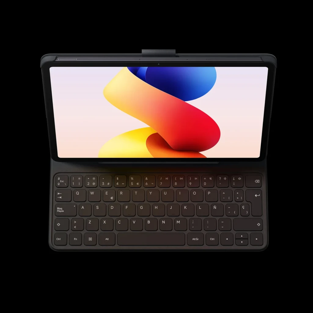 Redmi Pad 2 Pro Teclado Español gris con funda soporte tipo folio, bisagra ajustable y recorte para cámara; diseño delgado y protección trasera - Ítem2