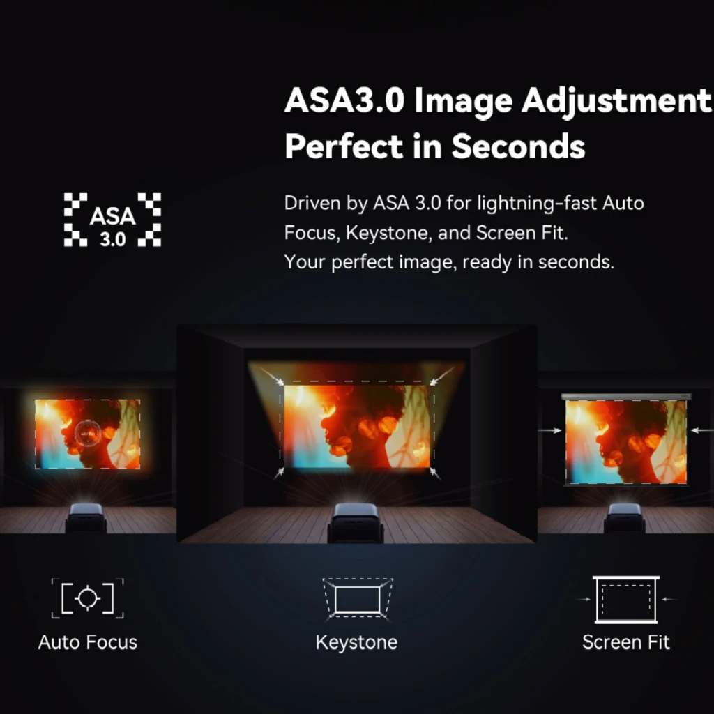 Proyector portátil Wanbo ToGo Pro 1080p, carcasa azul oscuro con asa marrón, lente frontal destacada y rejilla de ventilación grande para mejor enfriamiento - Ítem8