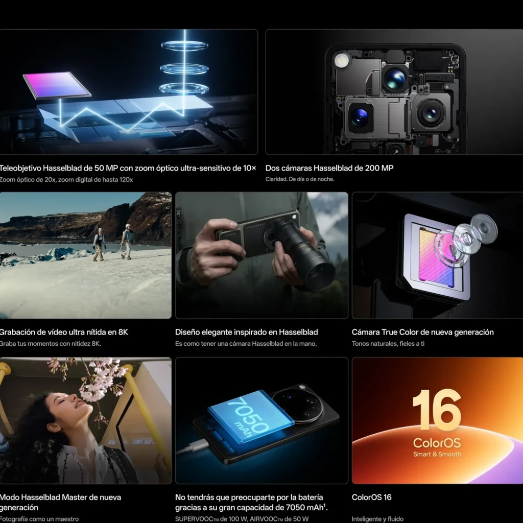 Oppo Find X9 Ultra 5G Tundra Umber com traseira em couro sintético, módulo circular Hasselblad proeminente, tela curva ampla e botões laterais laranja - Item4