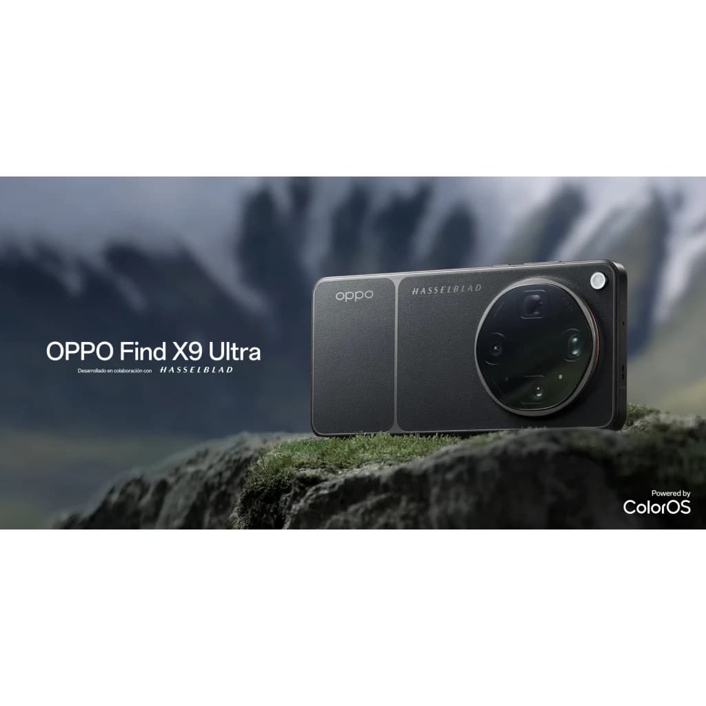 Oppo Find X9 Ultra 5G en Tundra Umber con gran módulo de cámara Hasselblad circular, acabado premium mate y bordes curvos; diseño robusto y elegante