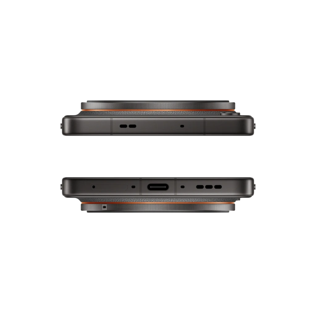 Oppo Find X9 Ultra 5G Tundra Umber com traseira em couro sintético, módulo circular Hasselblad proeminente, tela curva ampla e botões laterais laranja - Item3