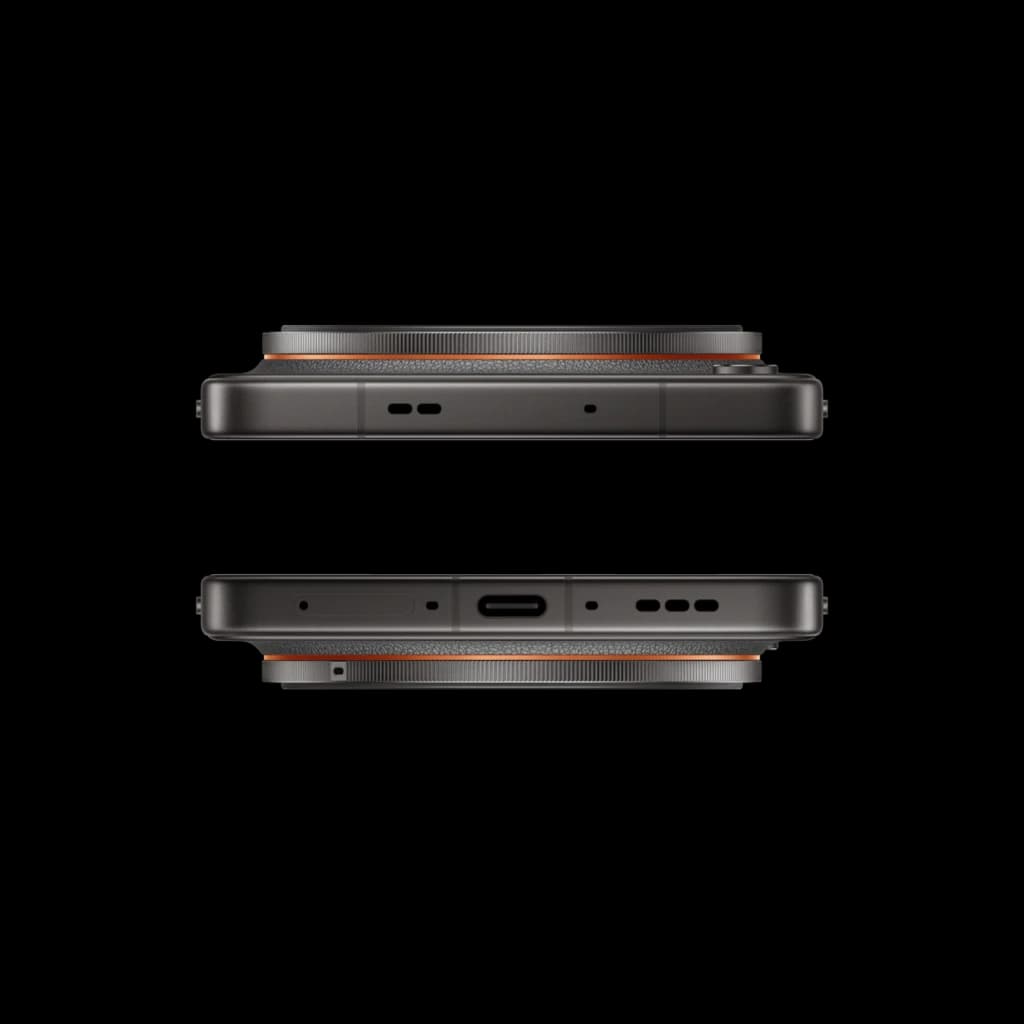 Bordes del Oppo Find X9 Ultra 5G en Tundra Umber con módulo de cámara elevado, marco metálico, USB-C centrado y rejillas simétricas de altavoz y micrófono