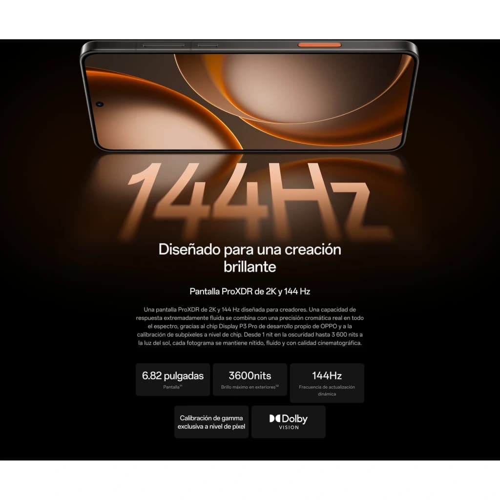Écran ProXDR 2K 6,82 pouces 144 Hz du Oppo Find X9 Ultra 5G, luminosité 3600 nits, bords fins, caméra frontale centrée, dalle Dolby Vision et gamma calibré