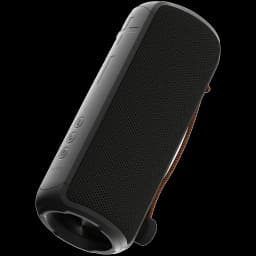 Blackview AuraBass 3 20 W Noir enceinte portable cylindrique, grille noire, boutons latéraux en relief, sangle orange, radiateur passif brillant