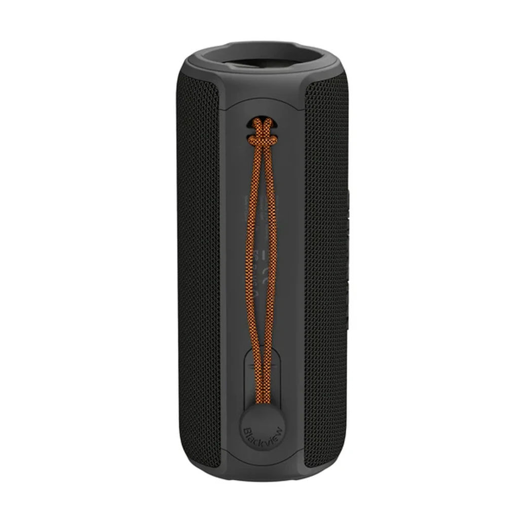 Blackview AuraBass 3 20W Negro, altavoz portátil cilíndrico con rejilla textil, botones laterales grandes, asa de cuerda naranja y radiadores pasivos extremos - Ítem5