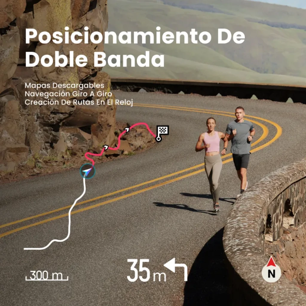 Vista a 45 graus do Amazfit Cheetah 2 Pro com bracelete de silicone preta - Item4