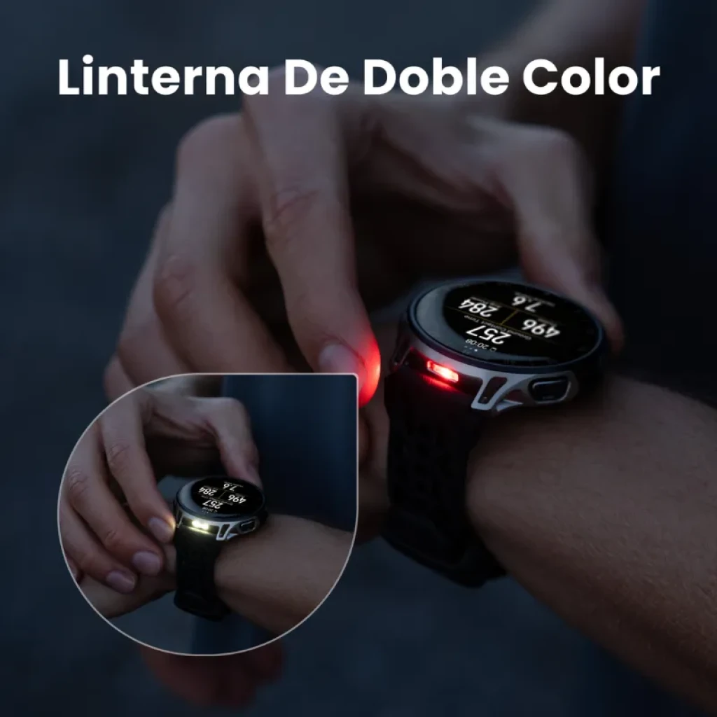 Vista a 45 graus do Amazfit Cheetah 2 Pro com bracelete de silicone preta - Item5