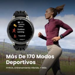 Amazfit Cheetah 2 Pro preto, com interface que apresenta mais de 170 modos desportivos e GPS com Wi-Fi