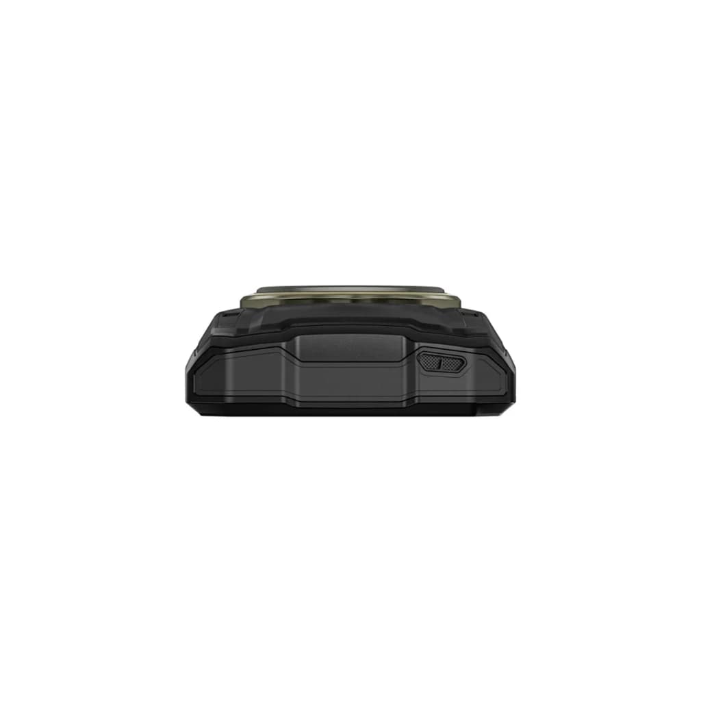 Parte inferior del Doogee V Max 2 5G en negro con diseño rugerizado, bordes robustos, tornillos visibles y puerto protegido con tapa para mayor resistencia