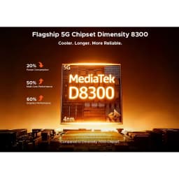 Puce MediaTek Dimensity 8300 5G 4 nm, performances multicœur et graphiques renforcées, efficacité énergétique -20 %, pour Doogee V Max 2 5G 512 Go Noir 16