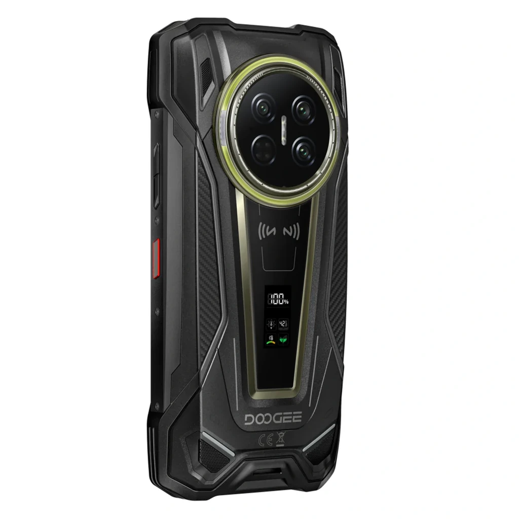 Doogee V Max 2 Pro 5G negro robusto con cuerpo rugerizado, triple cámara trasera circular con aro luminoso, pantalla frontal grande y mini display trasero - Ítem3