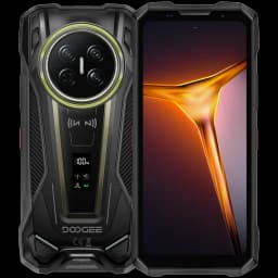 Doogee V Max 2 Pro 5G noir ultra robuste IP68 avec triple caméra arrière circulaire, écran avant bord fin, mini écran latéral et finitions industrielles