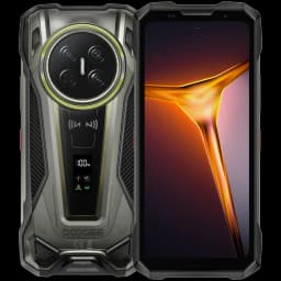 Doogee V Max 2 Pro 5G gris robuste IP68, écran large, triple caméra circulaire avec anneau LED, petit écran latéral de statut, coques renforcées antichoc