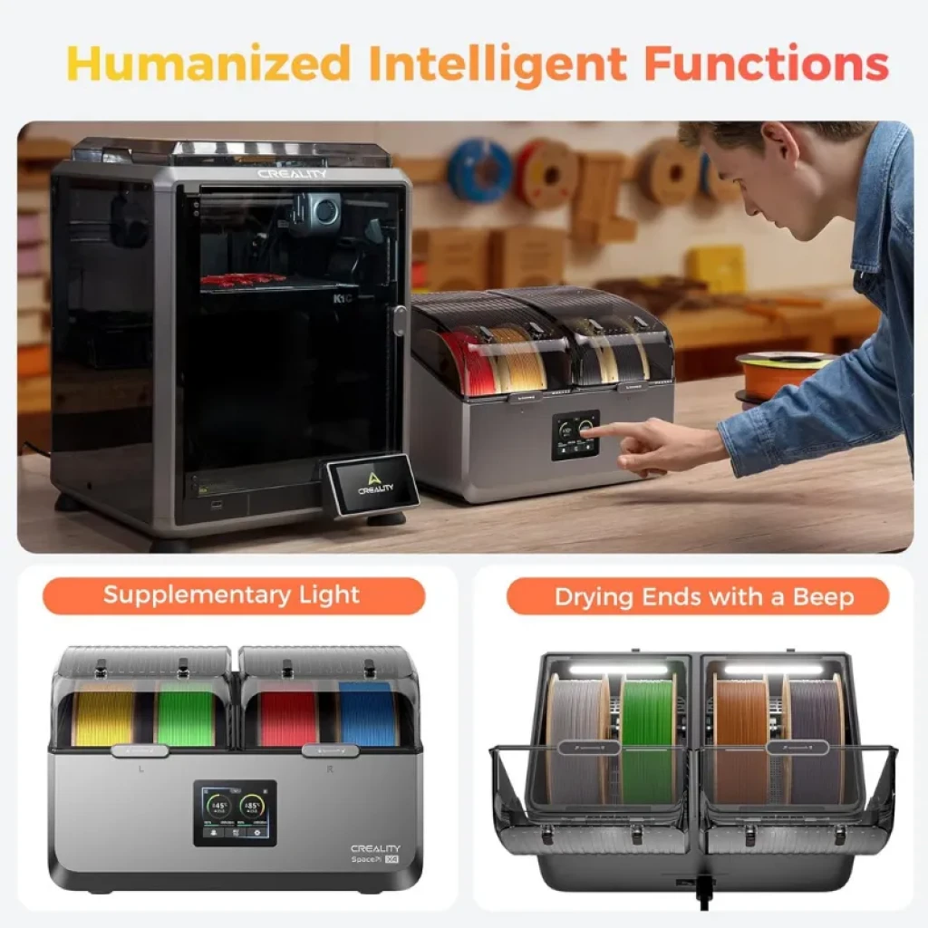 Secador de filamento Creality SpacePi X4 con pantalla táctil de control - Ítem4