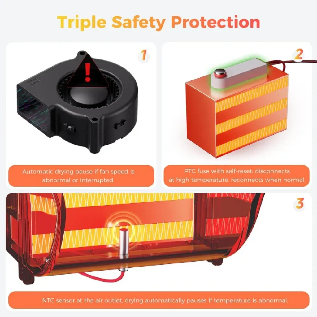 Secador de filamento Creality SpacePi X4 con pantalla táctil de control - Ítem5