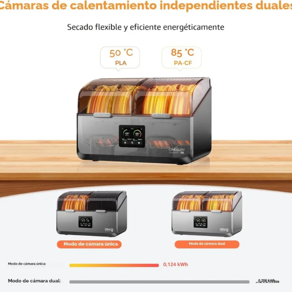 Secador de filamento Creality SpacePi X4 con pantalla táctil de control - Ítem7